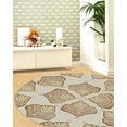 thumbnail image 2 of Cream and Beige Rug 15X15, Geometric Carpet, Tufted Rugs, Kids, Bed, room, Round Carpet, 2 of 6