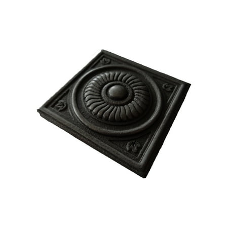 Personalized Pewter Medallion - 2 x 2 Scudo Medallion Pewter Metal Style Backsplash Tile