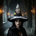 thumbnail image 4 of Fllostpr Halloween 14x15" Adult Prom Dress Up Witch Hat, Light Comfortable Decor for Party Masquerade Stage Performance, 4 of 7
