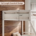thumbnail image 6 of Honfach Twin Over Full Metal Bunk Bed, Heavy Duty Frame with Ladder & Full Guardrail, Noise-Free, Large Underbed Storage, No Box Spring Needed，White, 6 of 9