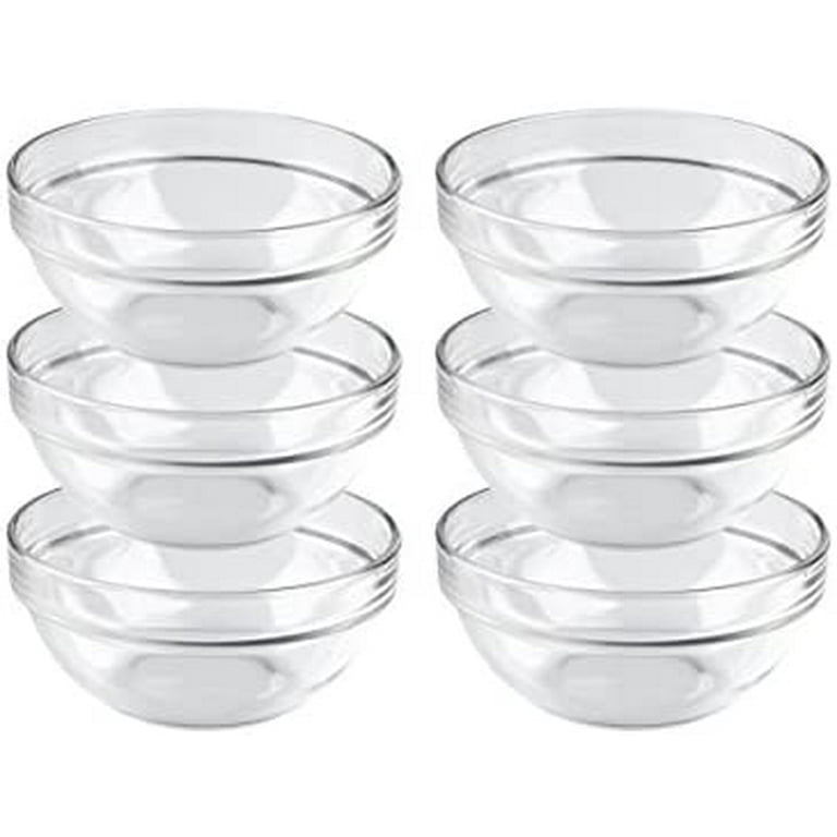 Natco Deals Mini Glass Pinch Prep Bowls, Clear, Stackable. 6 cm (2.36'' )  Set of 4