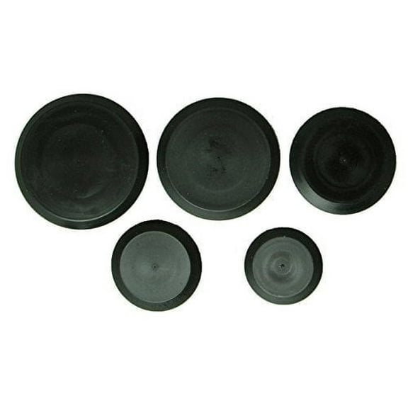 25 Piece Flush Mount Black Hole Plug Assortment for Auto Body and Sheet Metal 4" 3.5" 3" 2.5" 2" inch