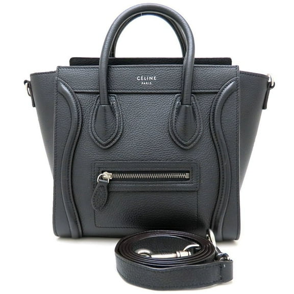 Pre-Owned CELINE Luggage Nano Shopper 168243DRU.38NO Handbag Drummed Calfskin Calf... (Good)