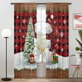 thumbnail image 2 of Goory Xmas Grommet Blackout Window Drapes Thermal Insulated Window Drapes Eyelet Ring Top Window Curtain Room Darkening Curtain  Style E W:52"xL:63", 2 of 5