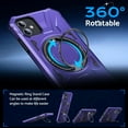 thumbnail image 2 of Designed for iPhone 11 Case, Hard Rugged Shockproof, with 360 Rotate Ring Kickstand, Heavy Duty Protection Hard Phone Case Cover for iPhone 11, Purple, 2 of 12