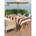 thumbnail image 5 of Outdoor Tablecloth with Umbrella Hole and Zipper, Burnt Orange Stripe Waterproof Patio Tablecloth for Dining 60''x84'', Farmhouse Striped Abstract Art Wipeable Table Cover for Picnic BBQ Party Patio, 5 of 9