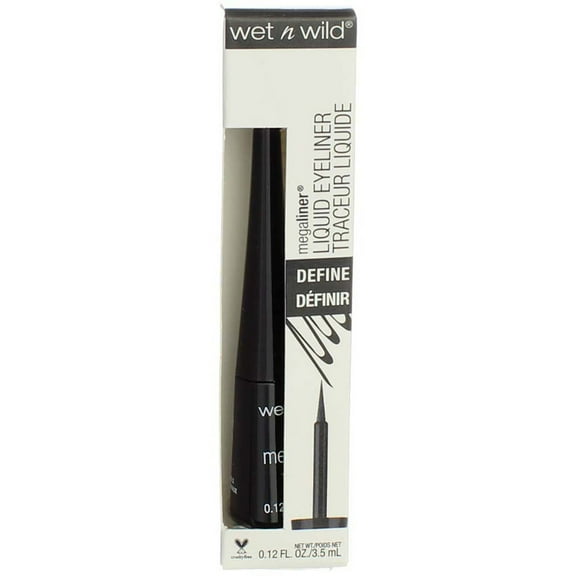 Wet n Wild MegaLiner Liquid Eyeliner, Black 871a, 0.12 fl oz