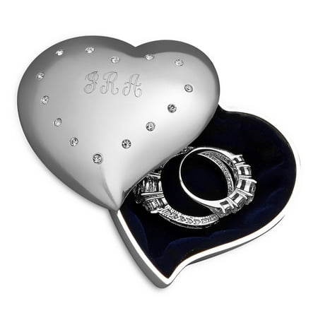 - Personalized Monogrammed Free Form Heart Jewelry Box With Crystal Heart