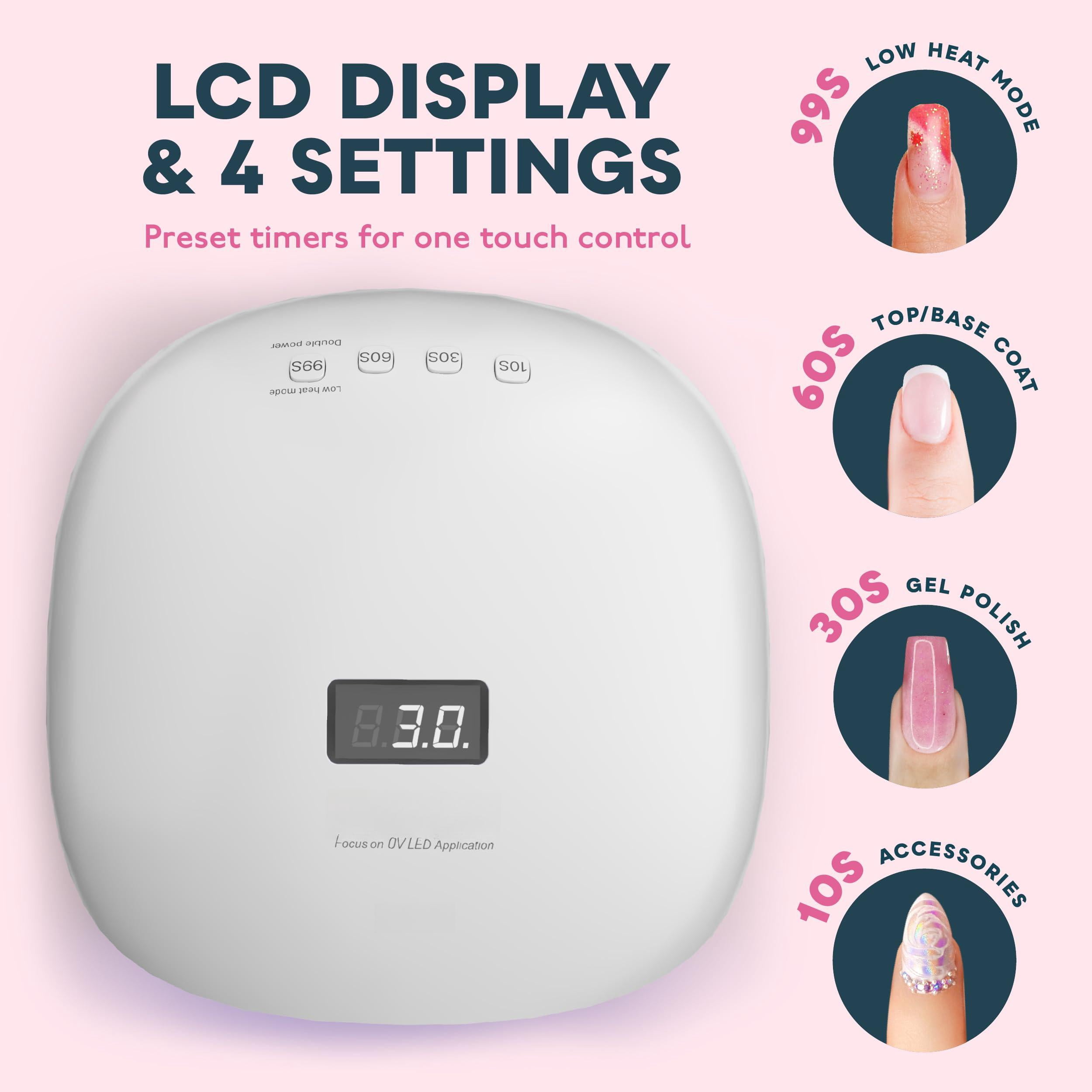 Uv Led Lamp  Light For Nails Compatible With All Gel Polish 36 Leds 4 Timer Settings Lcd Display Home Salon Sun4 Black