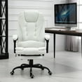 thumbnail image 2 of Homiyad 7-Point Vibrating Massage Office Chair High Back Executive Recliner with Lumbar Support, Footrest, Reclining Back, Adjustable Height, White, 2 of 8