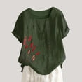 thumbnail image 2 of Camisas de Manga Corta para las Mujeres Blusa Suelta de Impresión de Flores de Verano, Camisa para el Hogar Y el Uso Diario, 2 of 5