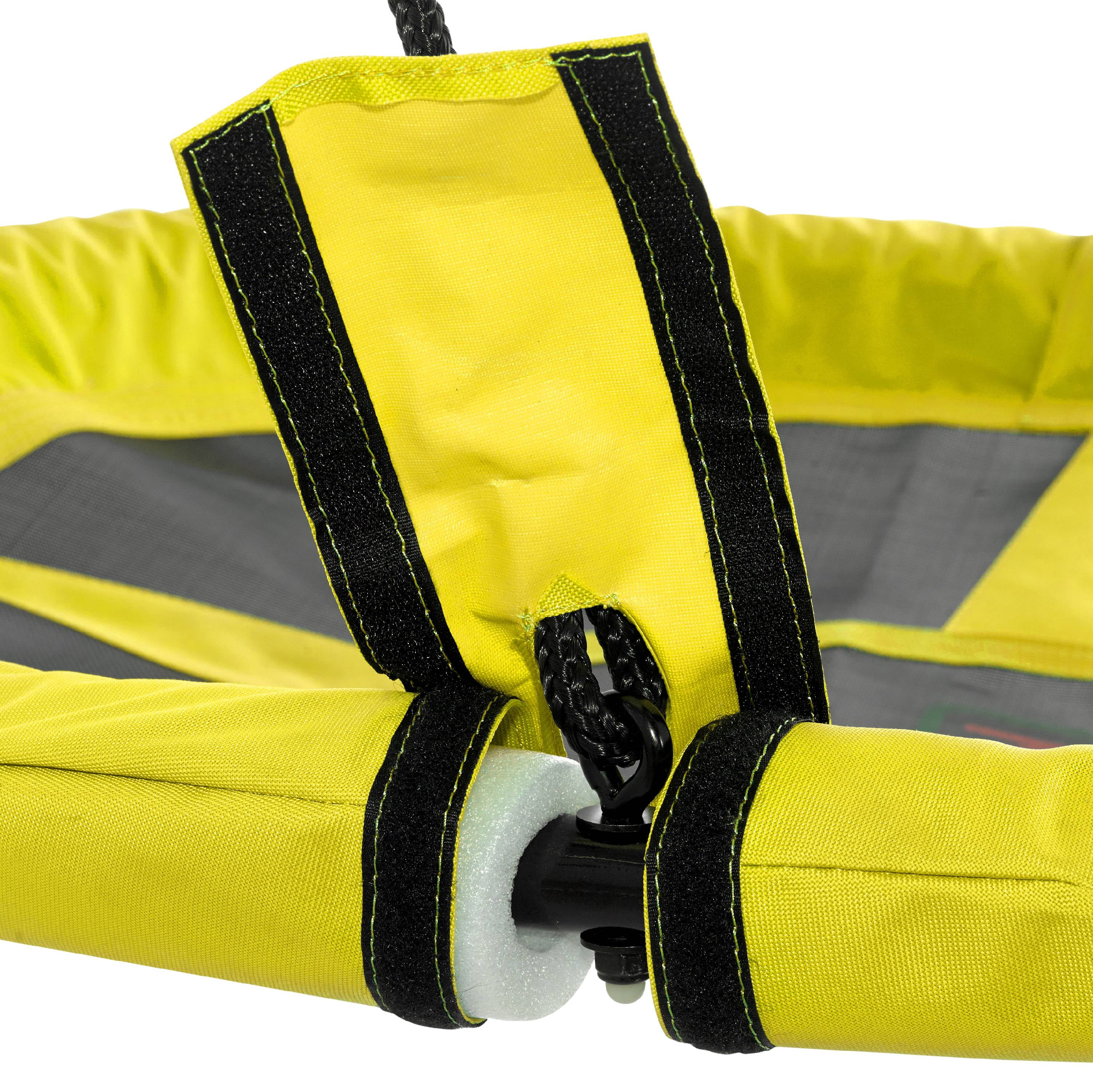 Machrus Swingan 37.5" Super Fun Nest Swing With Adjustable Ropes - Solid Fabric Seat Design - Yellow