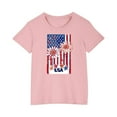 thumbnail image 3 of Jinhomg Holiday Shirts for Kids America Flag Graphic Patriotic Tees 4th of July Short Sleeve Crew Neck Tops 2025 Boys Girls Parade Street T-Shirts Pink 5 Years, 3 of 9