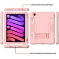 thumbnail image 4 of Dteck Case for Apple iPad mini 6th Generation 2021 8.3-inch,Shockproof Rubber 3-layer Protection Heavy Duty Armor Hybrid Drop-Proof Kickstand Protector Cover for iPad mini 6,Rosegold, 4 of 7