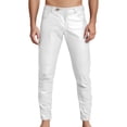 thumbnail image 1 of Zszcpp Men Work Pants Long Sports Active Athleisure Style Solid Colour Pu Leather Trousers Casual Trouser, 1 of 4