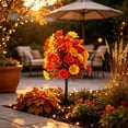 thumbnail image 5 of Autumn Artificial Flower with Ground Stake,16 Inch Fall Warm Tone Floral Pick, Weather Resistant Fake Plant Ornament for Yard Patio Garden Thanksgiving Decor, 5 of 6