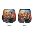 thumbnail image 3 of Balery Colorful Plant Tiger Pantalones cortos deportivos para mujer con forro y dos bolsillos, elásticos, para entrenamiento, gimnasio, yoga-XX-Large, 3 of 7