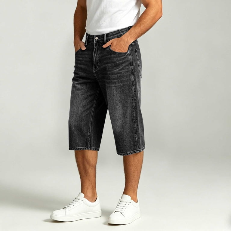 shorts black denim capri