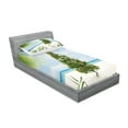 thumbnail image 2 of Ambesonne Christmas Fitted Sheet & Pillow Sham Set, Holiday Party Tree, Twinxl, Green Blue Cream, 2 of 2