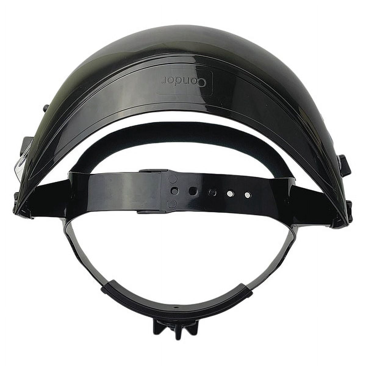 Ratchet Face Shield Assembly, Clear Visor, 8" Height, Ratchet Suspension, Uncoated Lens, Black