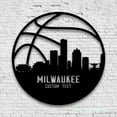 thumbnail image 4 of Craftnamesign Custom Milwaukee Skyline Metal Sign LED Light, Basketball Sign, Basketball Wall Decor, 4 of 5