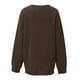thumbnail image 3 of Gibobby Sudadera oversize mujer Sudaderas de gran tamaño para mujer estilo casual de manga larga ajuste relajado color sólido cuello redondo túnica(Café,XG), 3 of 4