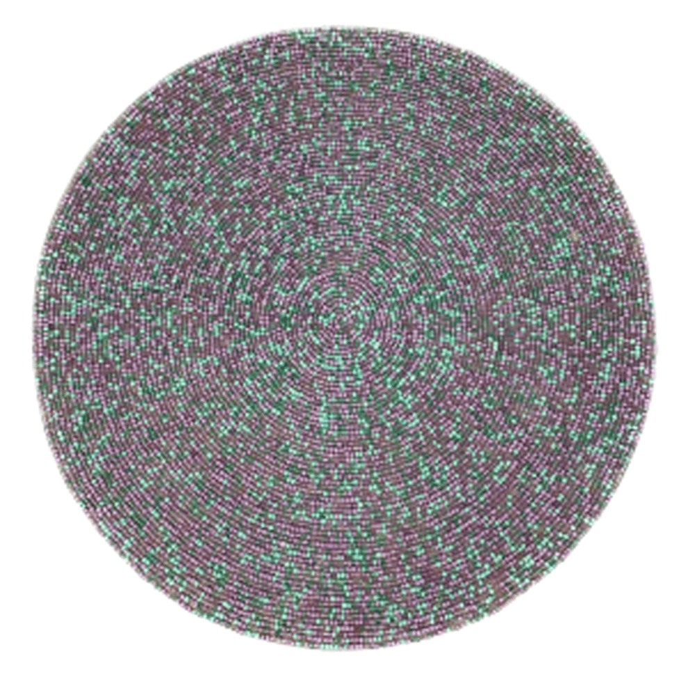 Northeast Home Goods Round Beaded Placemat Centerpiece, 15Inch (Purple