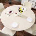 thumbnail image 6 of decorUhome Fitted Vinyl Tablecloth Round 57"-68" Diameter, Waterproof Wipeable PVC Table Cover, Moroccan, Wood, For Indoor or Outdoor, 6 of 6