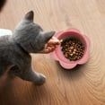 thumbnail image 4 of P.T. Supply Co. Pink Small Flower-Shaped Silicone Pet Bowl with Non-Slip Suction Base, 4 of 7