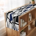 thumbnail image 6 of Table Runners 70 Inches Long Dress Scarves, Navy Blue Black Geometric Farmhouse Coffee/Dining/Kitchen Table Decor, Holiday Table Runner, Abstract Art Modern Line 13x70 Inch, 6 of 9