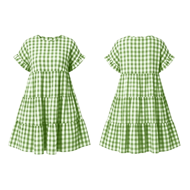 green gingham dress plus size Limited Collection Women's Plus Size Green Gingham Fruit Print Mini Dress Size 22-24