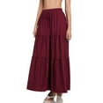 thumbnail image 2 of Women's Plus Size Tiered Ruffle Raw Hem Maxi Skirt, 2 of 4