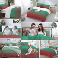 thumbnail image 5 of 3 Piece Green Red Ombre Duvet Cover Set California King,Microfiber Comforter/Quilt Cover with Corner Ties and 2 Pillowcases,Modern Abstract Art Aesthetics All Season Soft Bedding with Zipper Closure, 5 of 8