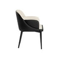 thumbnail image 3 of Sunpan Hagan 18.75" Contemporary Faux Leather Dining Arm Chair in Cream/Black, 3 of 7
