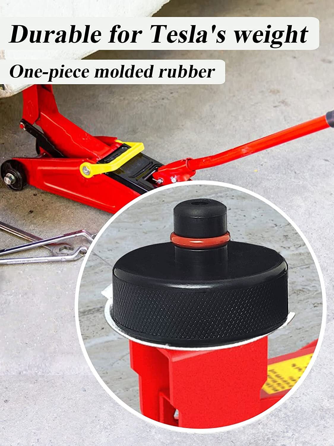 4-Pcs Rubber Jack Pad Heavy Duty Floor Jack Adapter for Tesla Model 3/X/S/Y, Chassis Support Pad for Lifting & Storage