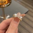 thumbnail image 4 of Wentin Reduced Rings Crossing Rhinestone Ring Adjustable Open Ring For Women Diamond Wedding Ring Engagement Rings, 4 of 8