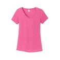 thumbnail image 5 of District Made Ladies Perfect Tri V Neck Tee-S (Fuchsia Frost), 5 of 6