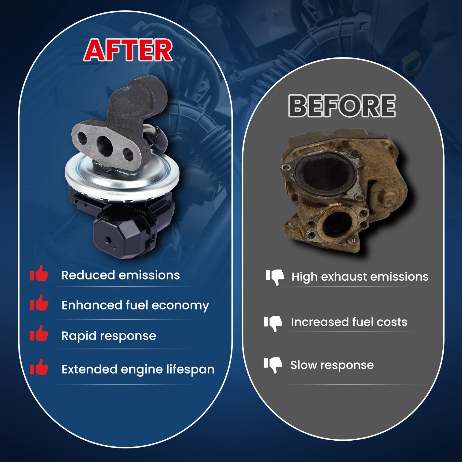 MOCA AUTOPARTS EGV1136 Exhaust Gas Recirculation EGR Valve Fit for 2007-2014 Ford E-150 E-250 V8 4.6L & 2007-2010 Ford F-150 Lobo V8 4.6L
