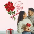 thumbnail image 7 of Valentine's Day Decor Rose Wall Decor Happy Valentine's Day Rose Wall Stickers Red Rose Heart Wall Decals Removable Wall Stickers Murals for Bedroom Living Room Sofa Backdrop TV Background Decoration, 7 of 7