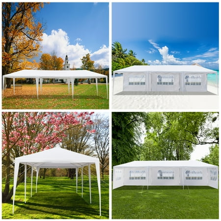 Gazebo Canopy Tents for Outside, 10'x30' Waterproof Outdoor Ez up Gazebo Canopy Wedding Party Tent, with 5 Removable Sidewalls Waterproof Sun Snow Rain Shelter Gazebo Canopy Tent,