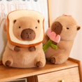 thumbnail image 4 of Lotus leaf Capybara Plush Toy Turtle Oyster Bee Bckpack Capibara Cosplay Unicorn Dinosaur Boba Bread Ring Decor Stuffed Animals, 4 of 5