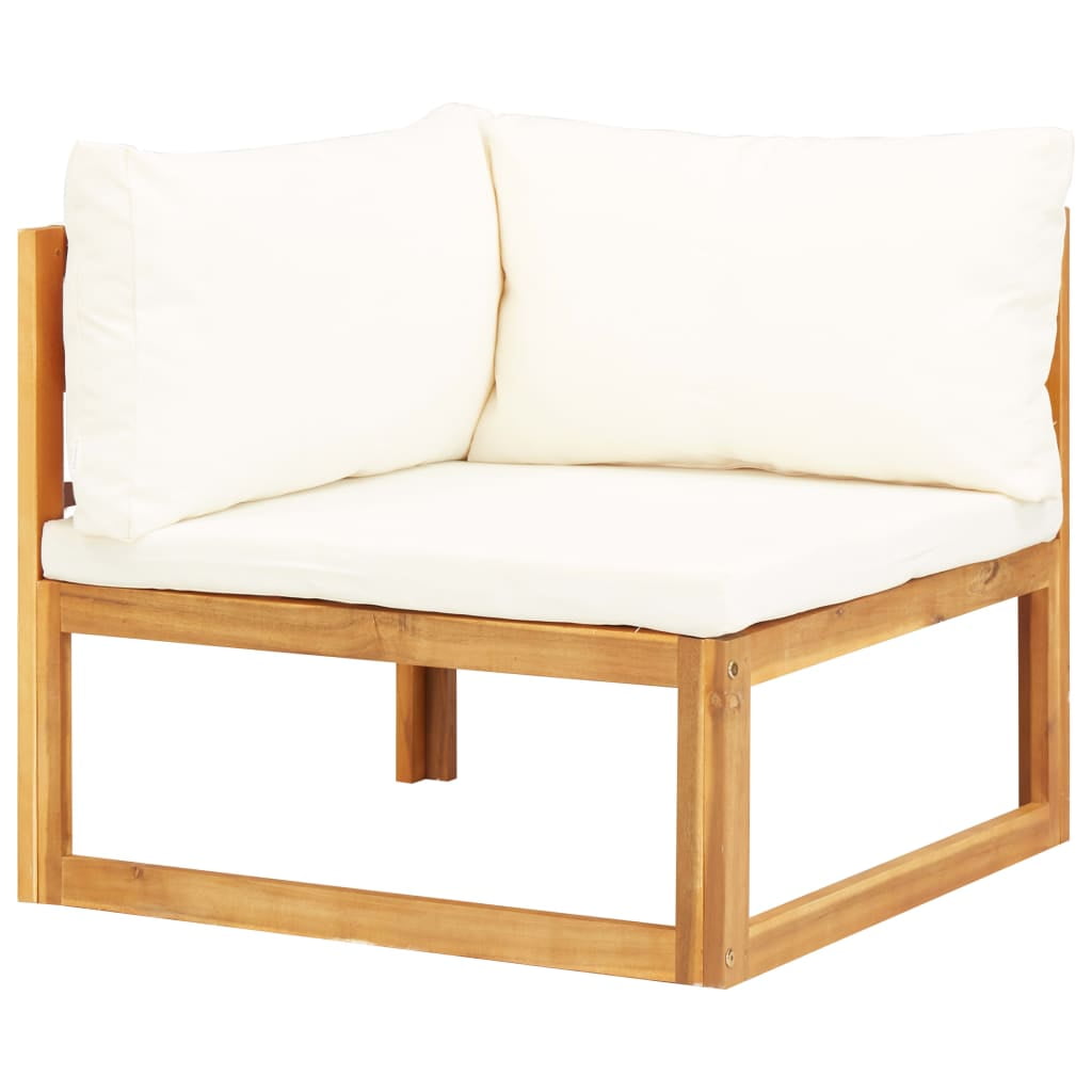 Kepooman Patio Garden Furniture of Lounge Set, Solid Acacia Wood Outdoor Sectional Sofa with Cushions, Set of 5, Beige Kepooman Patio Garden Furniture of Lounge Set, Solid Acacia Wood Outdoor Sectional Sofa with Cushions, Set of 5, Beige