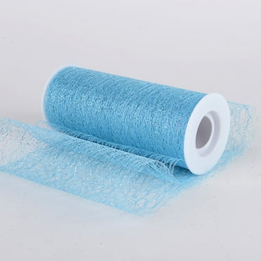 6 x 10 Yd Glitter Sisal Mesh Roll - Light Blue