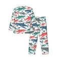 thumbnail image 2 of Kll Colorful Shark Sleepwear Mens Flannel Pajamas,Long Cotton Pj Set, 2 of 9