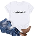 thumbnail image 4 of Savings Summer Clothes Womens Clothes Short Sleeve Tee Mom/Mama Letter Printed Casual Base T Shirts Loose Fit (XXL, White 03), 4 of 4