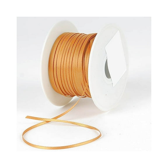 1/16" Wide Old Gold Double Faced Satin Ribbon - 100 Yards