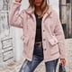 thumbnail image 5 of Pntutb, camisa de manga larga de Color sólido para mujer, abrigo corto de felpa con solapa, abrigo/chaqueta informal de manga larga sin capucha Pntutb Pntutb-1427, 5 of 7