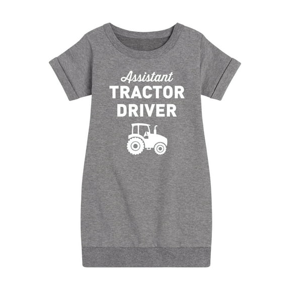 Instant Message - Tractor Driver Assistant - Toddler & Youth Girls Fleece Dress