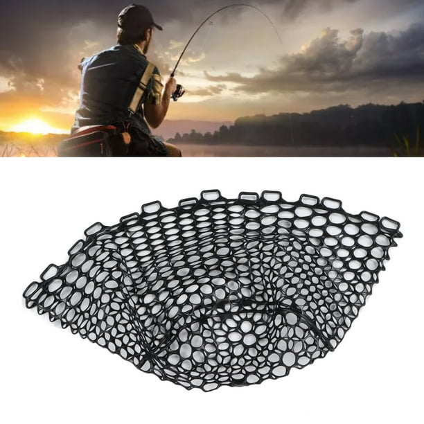 Replacement Fishing Net, Black Deepened Soft Strong Toughness Rubber Fly  Fishing Replacement Net For Maintain 