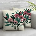 thumbnail image 3 of GOSMITH Pink Tulip Flower Throw Pillow Covers, Farmhouse Decorative Square Floral Cushion Covers, Lumbar Pillow for Sofa Living Room Bedroom Home Decor Art, 3 of 5